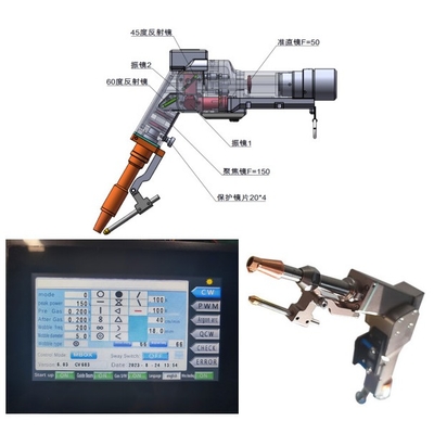 Giá tốt. Đầu hàn laser lắc đôi cầm tay với ống kính phản xạ 60 ° và 45 ° trực tuyến